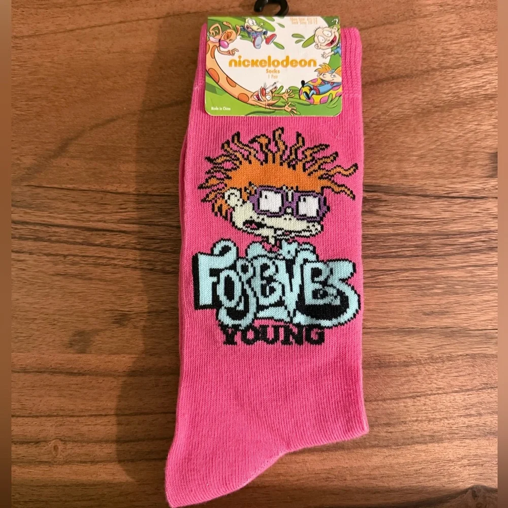 Nickelodeon Rugrats Novelty Crew Socks |‎ 2-Pairs | NWT